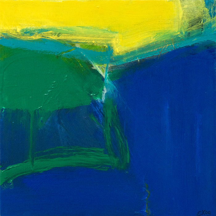 abstract ACRYLIC painting: SUNNY BLUES by W. Skog